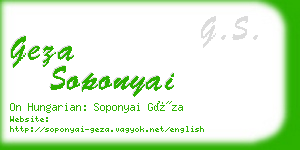 geza soponyai business card